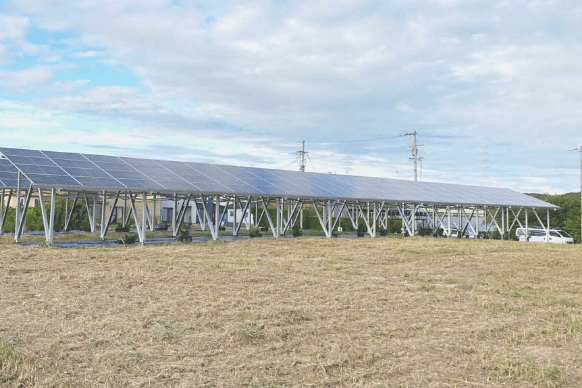 ソーラーシェアリングの野立て延長工法